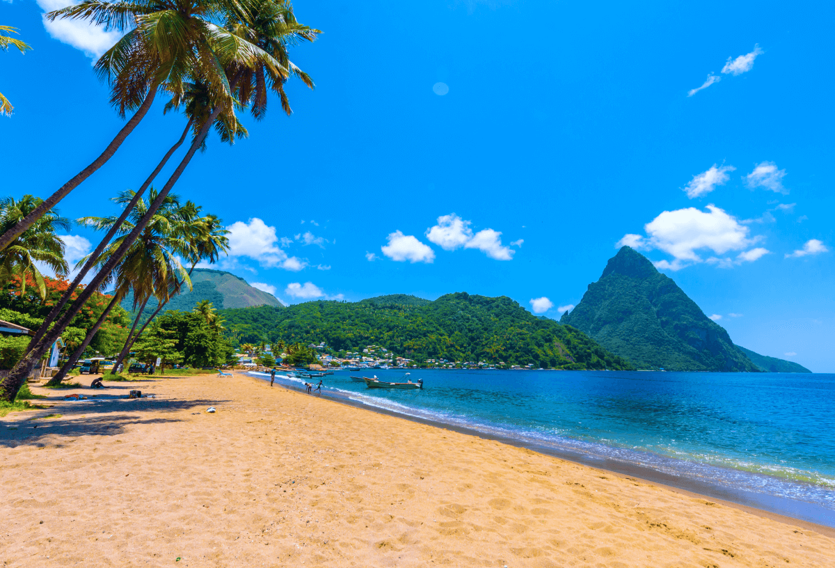 Tropical beach in St Lucia